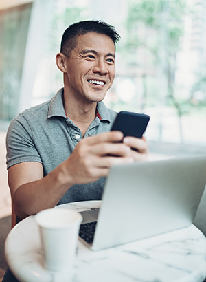 Man looking at his phone